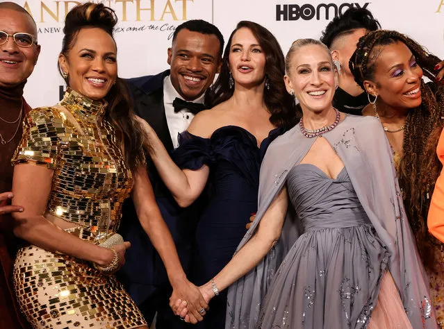 Nicole Ari Parker, Kristin Davis, Sarah Jessica Parker and Karen Pittman pose with cast members at the red carpet premiere of the “Sеx and The City” sequel, “And Just Like That” in New York City, U.S. on December 8, 2021. (Photo by Caitlin Ochs/Reuters)