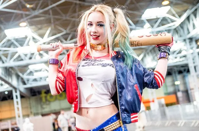 A cosplayer as Harley Quinn during the MCM Birmingham Comic Con at NEC Arena on March 18, 2017 in Birmingham, England. (Photo by Ollie Millington/Getty Images)
