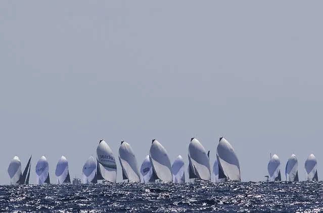 Competitors take part in the first day of the 38th Copa del Rey (King's Cup) Regata off the coast of Palma de Mallorca on July 29, 2019. (Photo by Jaime Reina/AFP Photo)