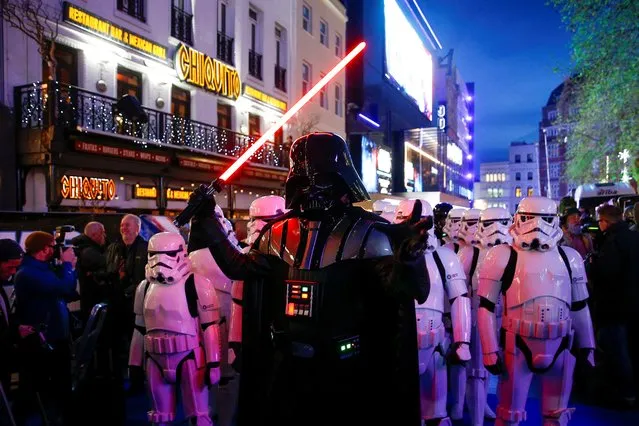 A person dressed as Darth Vader and others as Storm Troopers attend the premiere of “Star Wars: The Rise of Skywalker” in London, Britain, December 18, 2019. (Photo by Henry Nicholls/Reuters)