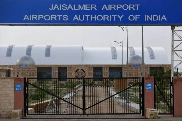 An exit gate of the Jaisalmer Airport is pictured in desert state of Rajasthan, India, August 13, 2015. (Photo by Anindito Mukherjee/Reuters)