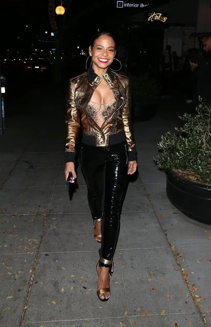 Actress Christina Milian and BFF Pretty Little Things Boss, Jay Ryan La Cour were seen leaving the Harlowe Bar after watching the Season Finale of Christina's TV show ”Step Up” on December 18, 2022. (Photo by The Mega Agency)
