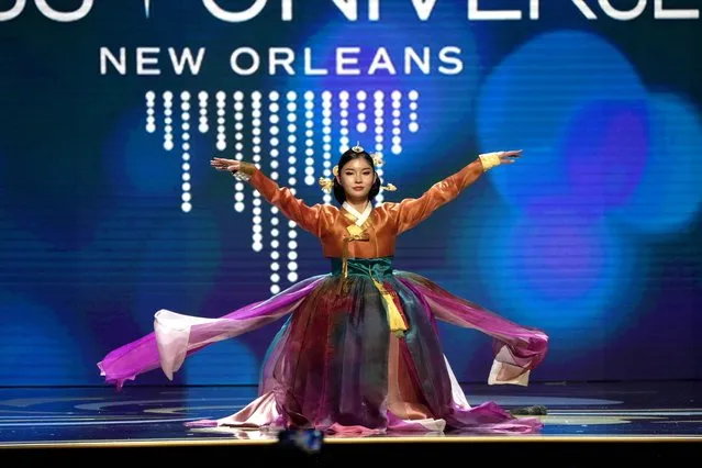 Miss Korea, Hanna Kim walks onstage during The 71st Miss Universe Competition National Costume Show at New Orleans Morial Convention Center on January 11, 2023 in New Orleans, Louisiana. (Photo by Josh Brasted/Getty Images)