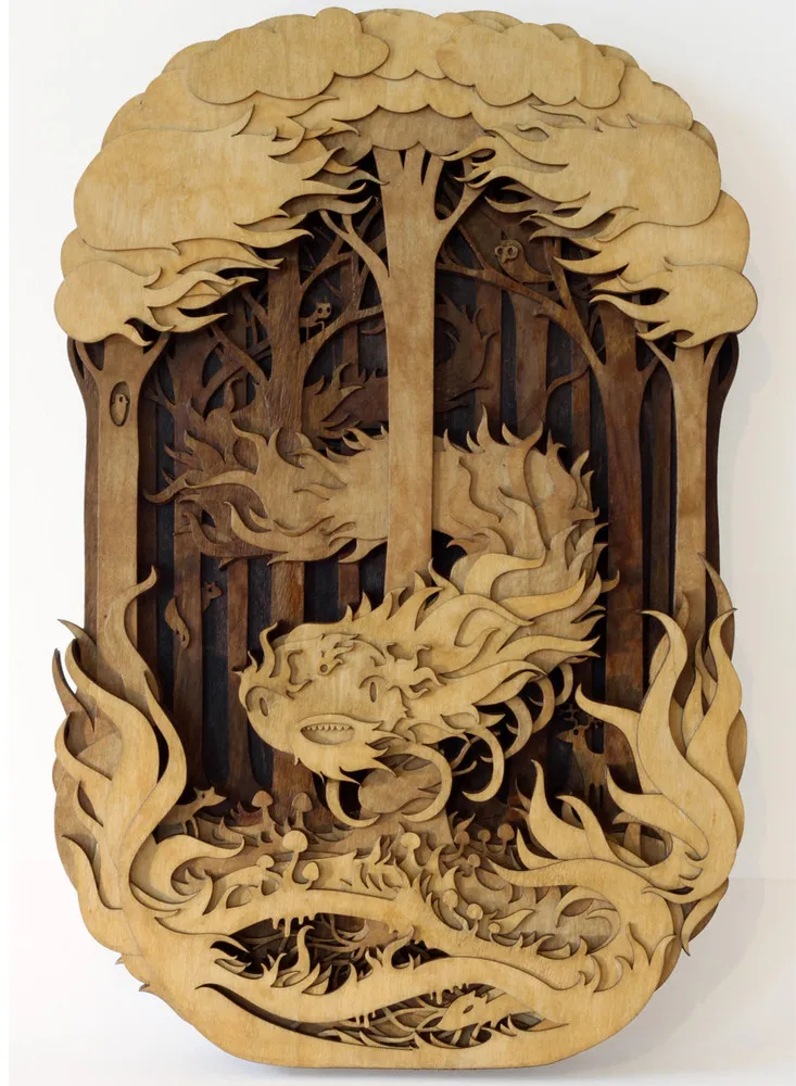 Multi-Layered Wood Artworks By Martin Tomsky