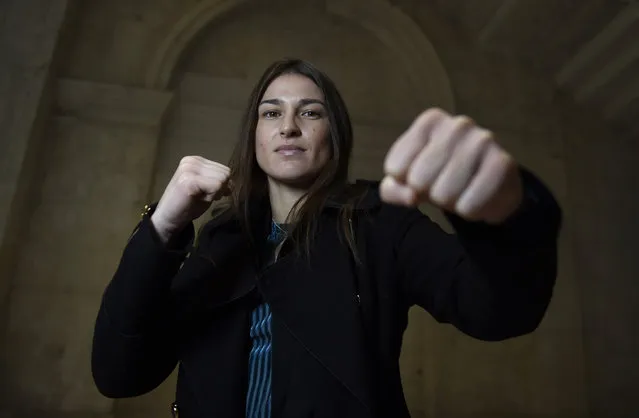 Ireland's Katie Taylor is holding a press conference in Dublin's City Hall ahead of her first professional fight. Bray super featherweight Taylor will box as a pro for the fist time at the Wembley Arena, live on Sky Sports, against tough Pole Karina Kopinska. On Tuesday, 22 November 2016, in Dublin, Ireland. (Photo by Clodagh Kilcoyne/Reuters/Livepic)