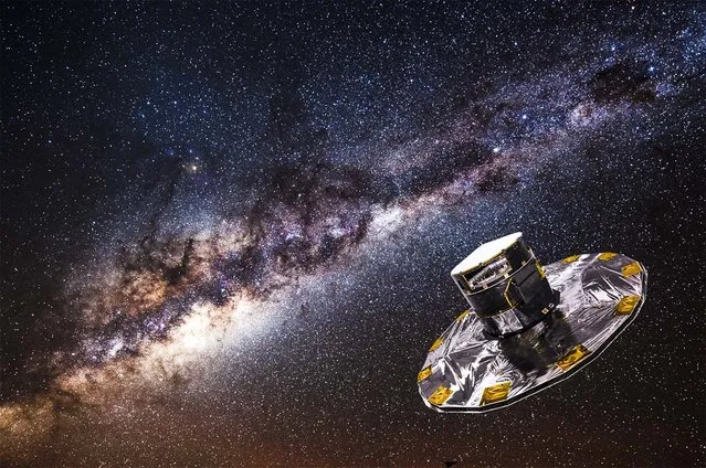 An artist's impression shows Gaia mapping the stars of the Milky Way in this handout image. The European Space Agency's Gaia mission will map the position and motion of a billion stars to produce an unprecedented 3D map of our galaxy. (Photo by ESA/ATG Media lab)