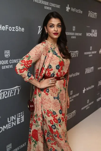 Actress Aishwarya Rai Bachchan attends the Variety and UN Women's panel discussion on gender equality at 68th Cannes Film Festival at Radisson Blu on May 16, 2015 in Cannes, France. (Photo by Andreas Rentz/Getty Images for Variety)