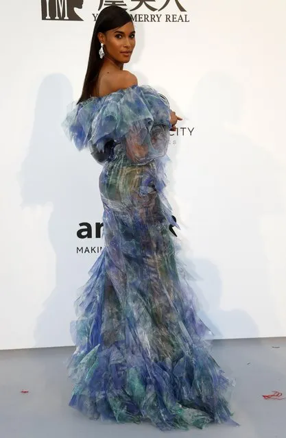 Cindy Bruna poses for photographers upon arrival at the amfAR, Cinema Against AIDS, benefit at the Hotel du Cap-Eden-Roc, during the 72nd international Cannes film festival, in Cap d'Antibes, southern France, Thursday, May 23, 2019. (Photo by Eric Gaillard/Reuters)