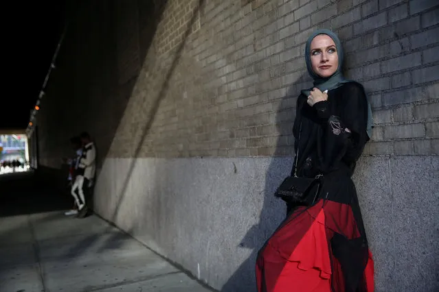 Hassanah El-Yacoubi, founder of PFH Fashions, poses for a photograph during New York Fashion Week in the Manhattan borough of New York City, U.S., September 8, 2017. (Photo by Amr Alfiky/Reuters)