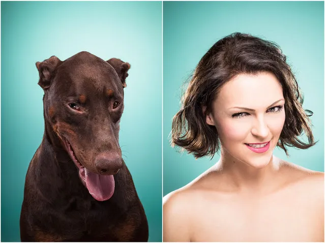 Elena and Cosmo the dog. (Photo by Ines Opifanti/Caters News)