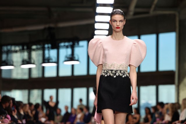 A model presents a creation from the Carolina Herrera Fall/Winter 2024 collection during New York Fashion Week, in New York City, U.S., February 12, 2024. (Photo by Andrew Kelly/Reuters)