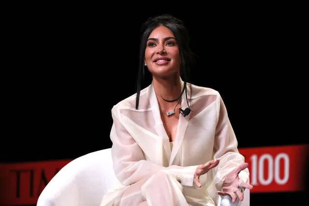 American socialite Kim Kardashian speaks onstage at the 2023 TIME100 Summit at Jazz at Lincoln Center on April 25, 2023 in New York City. (Photo by Jemal Countess/Getty Images for TIME)