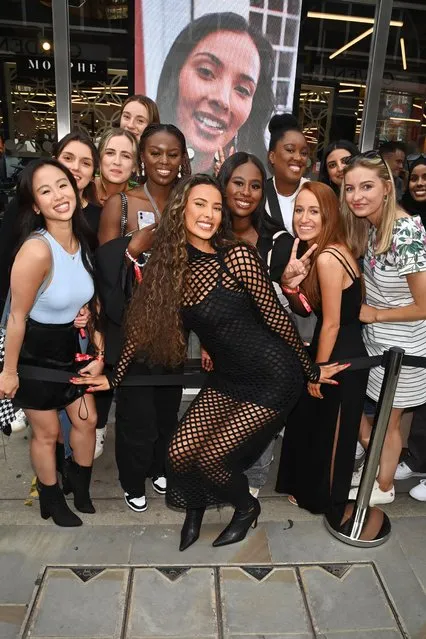 English television presenter Maya Jama, Rimmel London's Global Ambassador, arrives at Boots in Covent Garden for an intimate meet up with a lucky group of fans on July 27, 2023 in London, England. (Photo by Dave Benett/Getty Images for Rimmel)