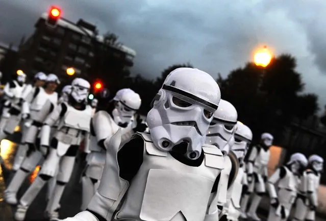 Revellers dressed as Stormtroopers participate in the parade of the Carnival in Gijon, northern Spain,  February 16, 2015. (Photo by Eloy Alonso/Reuters)