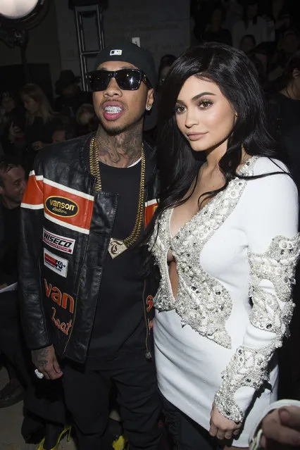 Tyga, left, and Kylie Jenner attend the Philipp Plein show during Fashion Week on Monday, February 13, 2017, in New York. (Photo by Charles Sykes/Invision/AP Photo)