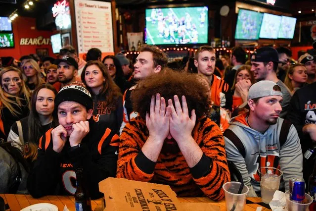Bengals fans react during Super Bowl LVI in Cincinnati, Ohio, U.S., February 13, 2022. (Photo by Gaelen Morse/Reuters)