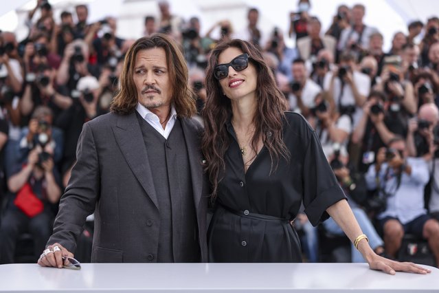 American actor Johnny Depp, left, and French actress and filmmaker Maiwenn pose for photographers at the photo call for the film “Jeanne du Barry” at the 76th international film festival, Cannes, southern France, Wednesday, May 17, 2023. (Photo by Vianney Le Caer/Invision/AP Photo)