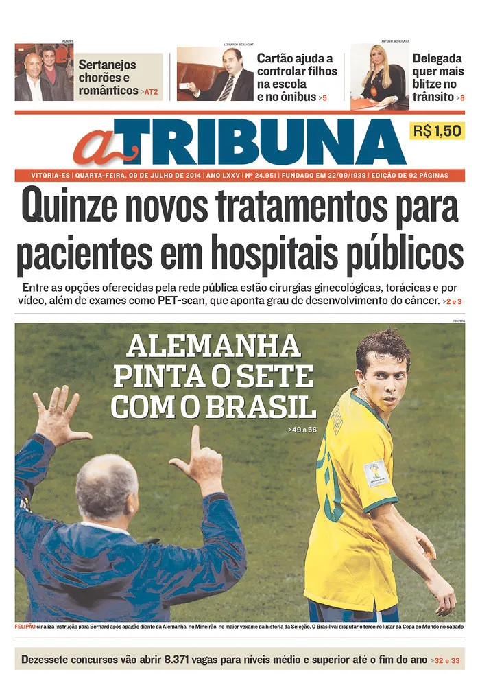 Brazil's Front Pages Slam Performance Against Germany