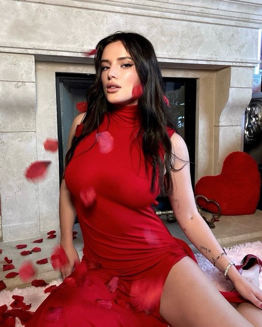 American actress Bella Thorne in the second decade of February 2025 is ready for Valentine’s Day in all red. (Photo by bellathorne/Instagram)