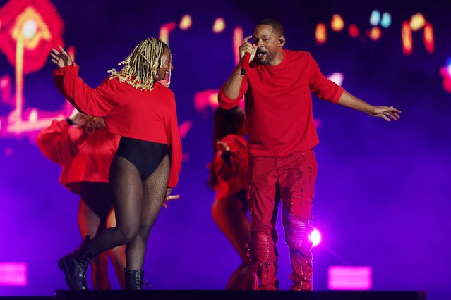 Anerican actor and recording artist Will Smith performs on Sunset Stage as part of the Rock In Rio Festival at Cidade do Rock on September 19, 2024 in Rio de Janeiro, Brazil. (Photo by Wagner Meier/Getty Images)