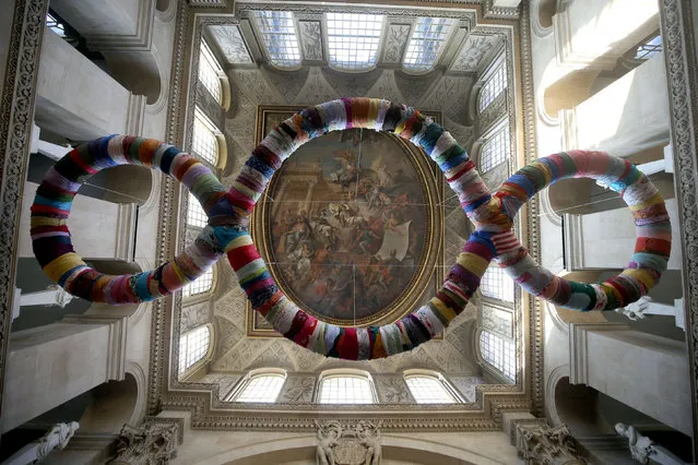 The Third Paradise by Michelangelo Pistoletto, which is on display as part of a solo exhibition in Blenheim Palace, UK on September 14, 2016. (Photo by Steve Parsons/PA Wire)