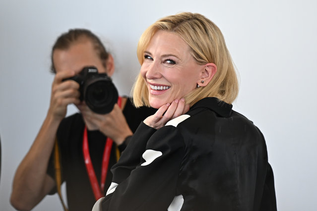 Australian actress Cate Blanchett attends a photocall for the movie “Disclaimer” during the 81st Venice International Film Festival at on August 29, 2024 in Venice, Italy. (Photo by Stephane Cardinale – Corbis/Corbis via Getty Images)