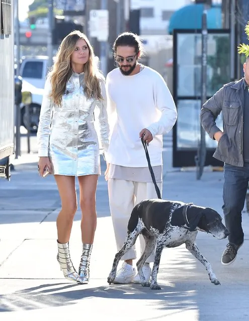 Heidi Klum and her boyfriend Tom Kaulitz having a nice day on the set of Germany's Next Topmodel in LA on December 4, 2018. (Photo by Giovanni/Splash News and Pictures)