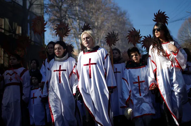 Participants march on the street during “Alilo”, a religious procession to celebrate Christmas in Tbilisi, Georgia, January 7, 2017. (Photo by David Mdzinarishvili/Reuters)