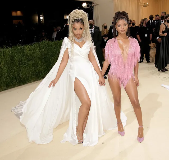 Sisters Chloe Bailey and Halle Bailey attend The 2021 Met Gala Celebrating In America: A Lexicon Of Fashion at Metropolitan Museum of Art on September 13, 2021 in New York City. (Photo by Jeff Kravitz/FilmMagic)