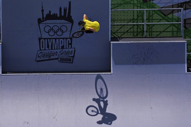 Australia's Natalya Diehm competes in the Cycling BMX Freestyle Women's Park Qualification for the 2024 Olympic Qualifier Series held in Shanghai, Friday, May 17, 2024. (Photo by Ng Han Guan/AP Photo)