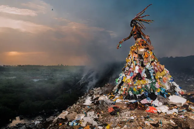 Fabrice Monteiro travelled to the most polluted places in Africa and created terrifying characters who roamed their midst dressed in eerie debris. They are spirits, he says, on a mission to make humans change their ways. Informed by Africa’s environmental problems, Fabrice Monteiro’s photographs aim to highlight urgent ecological issues all over the world. His series “The Prophecy” is on show at Photo Basel 2017 until 18 June. (Photo by Fabrice Monteiro/Photo Basel 2017/Mariane Ibrahim Gallery/The Guardian)