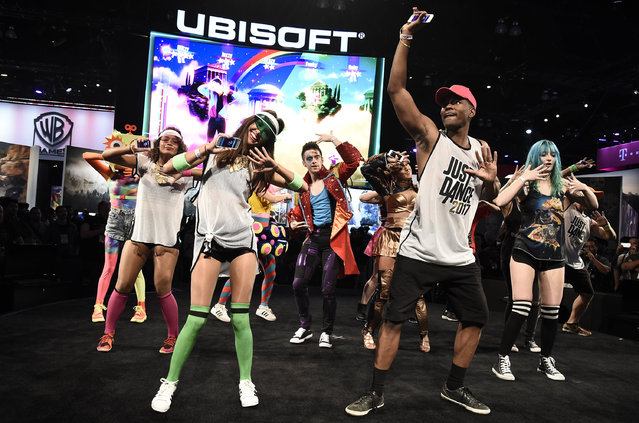 Just Dance 2017 performance at Ubisoft E3 2016 – Day 2 at the Los Angeles Convention Center on Tuesday, June 14, 2016, in Los Angeles. (Photo by Dan Steinberg/Invision for Ubisoft/AP Images)