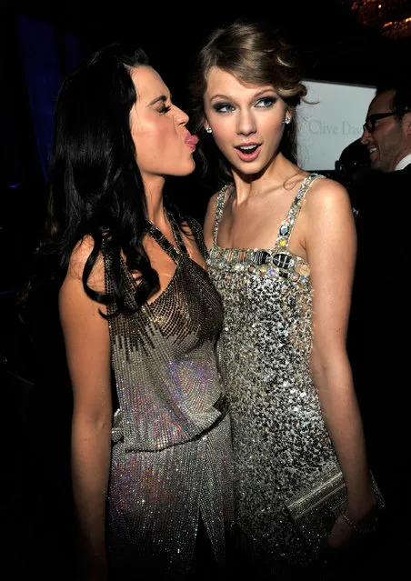 Katy Perry and Taylor Swift at the 52nd Annual GRAMMY Awards - Salute To Icons Honoring Doug Morris held at The Beverly Hilton Hotel on January 30, 2010 in Beverly Hills, California. (Photo by Kevin Mazur/WireImage)
