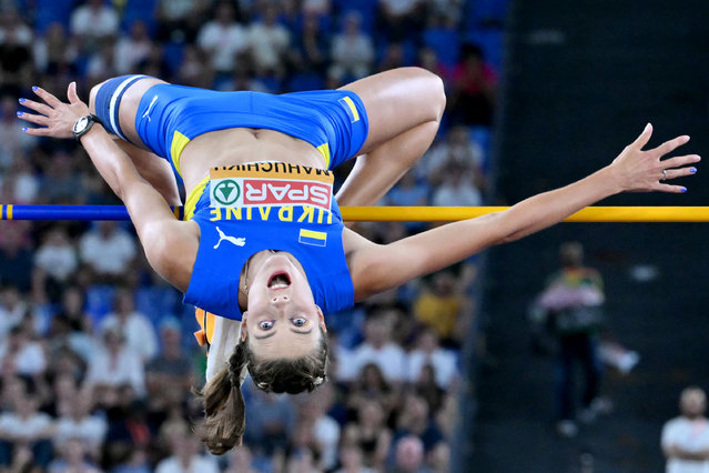 Ukraine's athlete Yaroslava Mahuchikh competes in the women's high jump final during the European Athletics Championships at the Olympic stadium in Rome on June 9, 2024. (Photo by Andreas Solaro/AFP Photo)