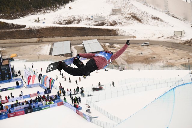 Soha Janett of Switzerland competes during the women's snowboard halfpipe qualification of FIS Snowboard World Cup 2025 in Zhangjiakou, north China's Hebei Province, December 10, 2025. (Photo by Xinhua News Agency/Rex Features/Shutterstock)