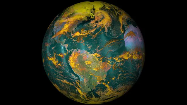 This file NOAA/NASA image released on April 22, 2016 shows planet Earth. While last month merely tied for the world’s third warmest October in history, 2016 is still on track to be the hottest year on record, federal meteorologists said Thursday. The National Oceanic and Atmospheric Administration announced that the globe averaged 58.4 degrees (14.7 Celsius), which is 1.3 degrees (0.7 Celsius) warmer than the 20th-century average but not as warm as Octobers in 2015 and 2014. From May 2015 to August 2016, Earth set monthly heat records for 16 straight months. Scientists blame continued man-made climate change from the burning of fossil fuels, goosed by a now-gone El Nino. El Nino is the occasional natural warming of parts of the Pacific that changes weather worldwide. (Photo by AFP Photo/NOAA/NASA)