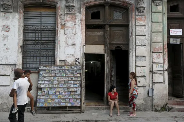 CDs and DVDs for sale are seen on a street in Havana March 16, 2016. (Photo by Enrique de la Osa/Reuters)