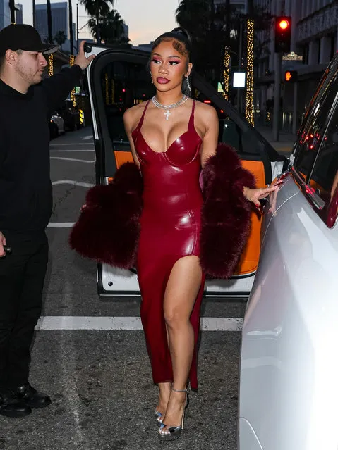 American rapper Saweetie is seen on February 22, 2024 in Los Angeles, California. (Photo by TWIST/Bauer-Griffin/GC Images)