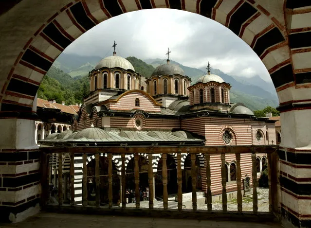 Rila Monastery: A general view of the main church at the Rila Monastery, southwest from Sofia on June 18, 2003. Rila Monastery, the biggest Bulgarian monastery was founded in the l0th century by the Bulgarian monk St. John of Rila and was rebuilt in the l3th -l4th century. In the l5th century, when Bulgaria fell to the Ottoman Turks, the monastery was abandoned for a short time but in the second half of the same century it was restored to a new life. (Photo by Oleg Popov/Reuters)