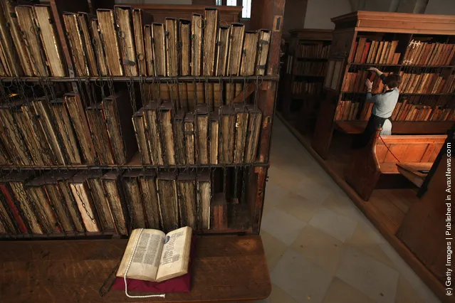 The Newly Cleaned And Extremely Rare Chained Library At Hereford Cathedral