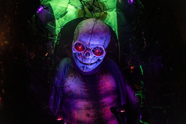 A person in a costume takes part in the annual NYC Halloween Parade in Manhattan, New York City on October 31, 2024. (Photo by Jeenah Moon/Reuters)