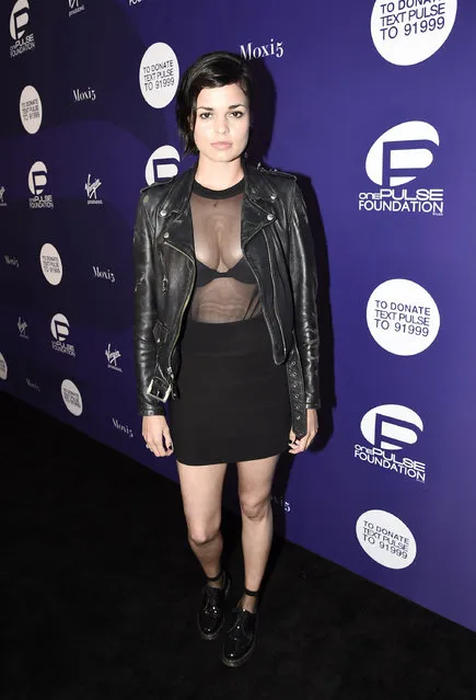 Lina Esco arrives at onePULSE: A Benefit for Orlando at NeueHouse Hollywood on Friday, August 19, 2016, in Los Angeles. (Photo by Dan Steinberg/Invision for onePulse Foundation/AP Images)