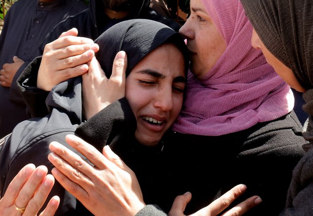Mourners react near the bodies of Palestinians killed in Israeli strikes, at Nasser hospital, in Khan Younis, in the southern Gaza Strip on March 31, 2025. (Photo by Hatem Khaled/Reuters)