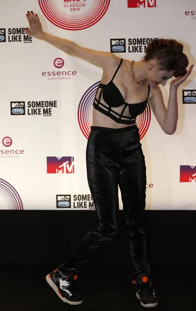 Singer Kiesza poses after performing during the 2014 MTV Europe Music Awards at the SSE Hydro Arena in Glasgow. (Photo by Russell Cheyne/Reuters)