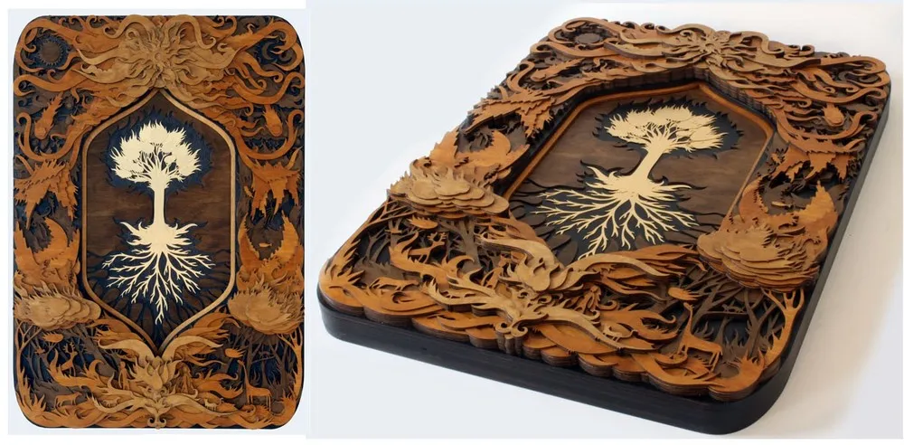 Multi-Layered Wood Artworks By Martin Tomsky