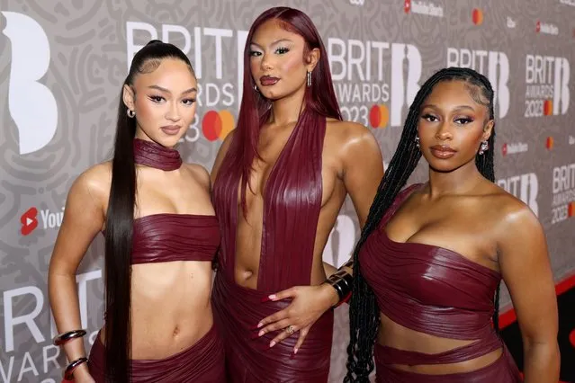 British girl group from London Flo attend The BRIT Awards 2023 at The O2 Arena on February 11, 2023 in London, England. (Photo by JMEnternational/Getty Images)