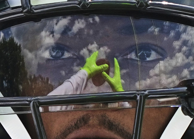 Philadelphia Eagles wide receiver DeVonta Smith catches a ball during practice at the team's NFL football training camp, Wednesday, July 23, 2025, in Philadelphia. (Photo by Matt Rourke/AP Photo)