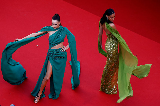 Guest pose on the red carpet during arrivals for the screening of film “Marcello Mio” in competition at the 77th Cannes Film Festival in Cannes, France on May 21, 2024. (Photo by Yara Nardi/Reuters)