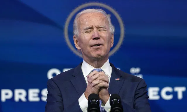 President-elect Joe Biden speaks at The Queen theater in Wilmington, Del., Wednesday, January 6, 2021. Biden has called the violent protests on the U.S. Capitol “an assault on the most sacred of American undertakings: the doing of the people's business”. (Photo by Susan Walsh/AP Photo)