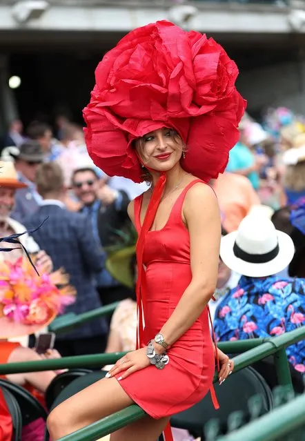 Guests attend Kentucky Derby 149 at Churchill Downs on May 06, 2023 in Louisville, Kentucky. (Photo by Michael Hickey/Getty Images for Churchill Downs)